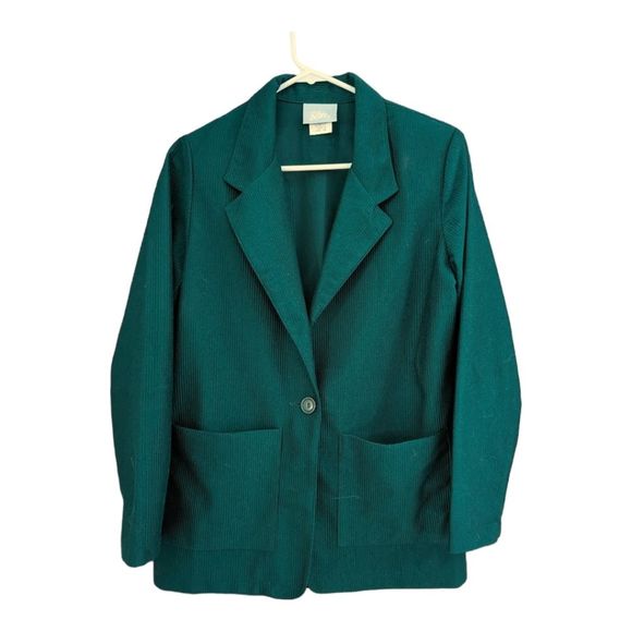Blair Vintage Green Blazer Womens Small Corduroy Unlined Jacket - Picture 1 of 5